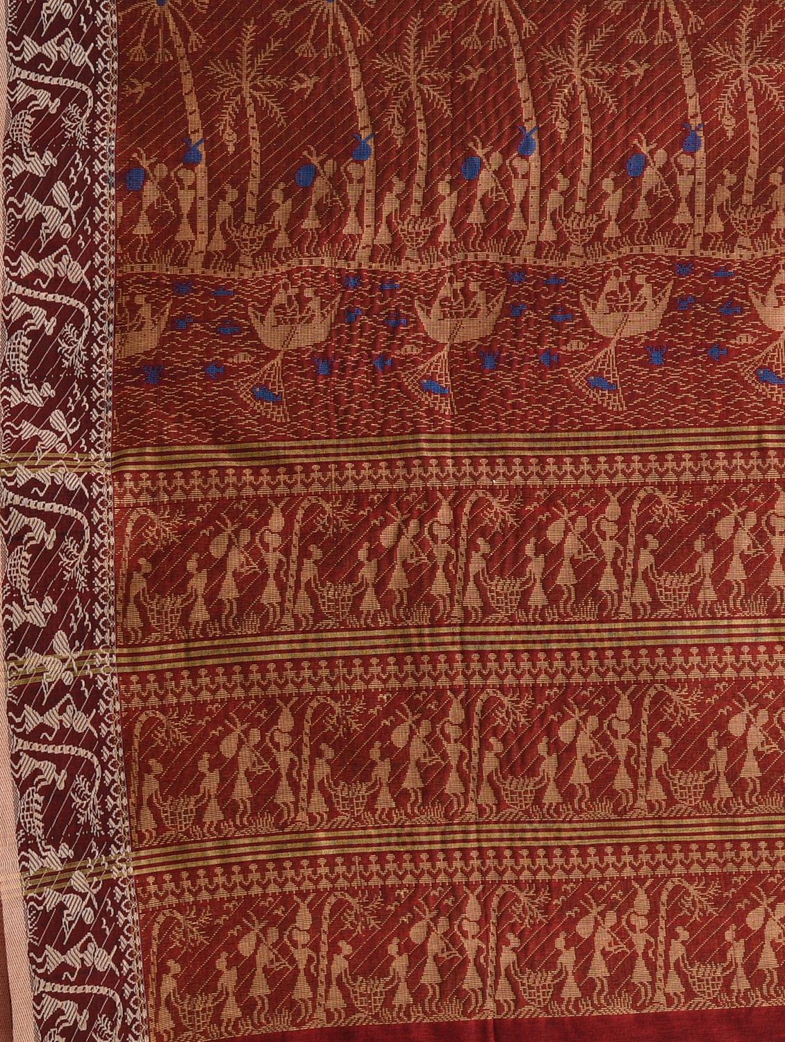 women self design handloom saree with blouse - 22060802 - Standard Image - 6