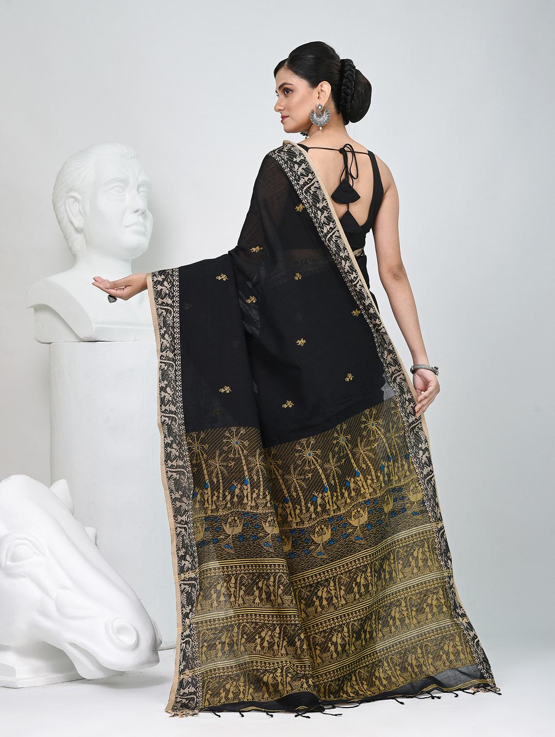 women self design handloom saree with blouse - 22060804 - Standard Image - 4