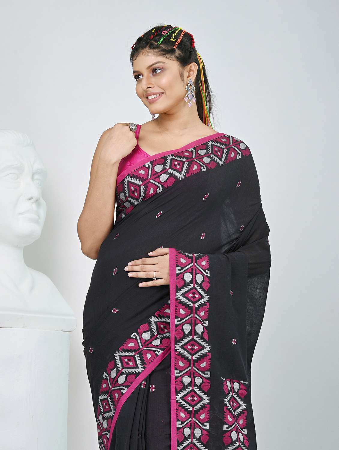 women self design handloom saree with blouse - 22060816 -  Standard Image - 1