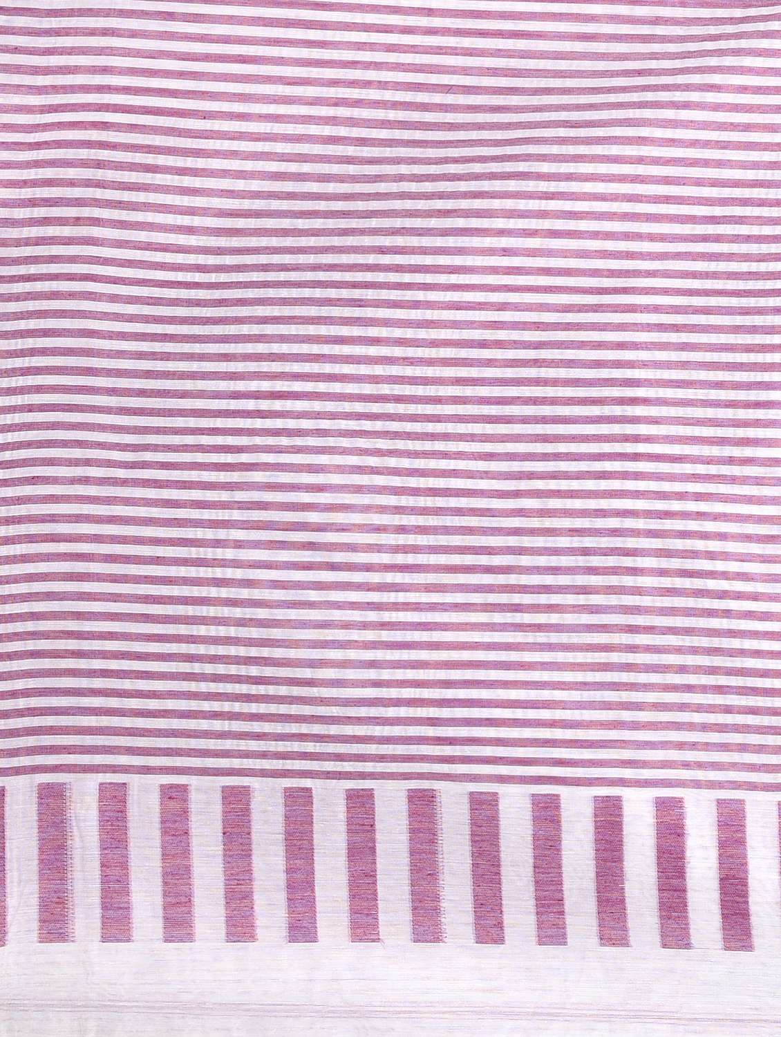 women striped handloom saree with blouse - 22060822 - Standard Image - 6