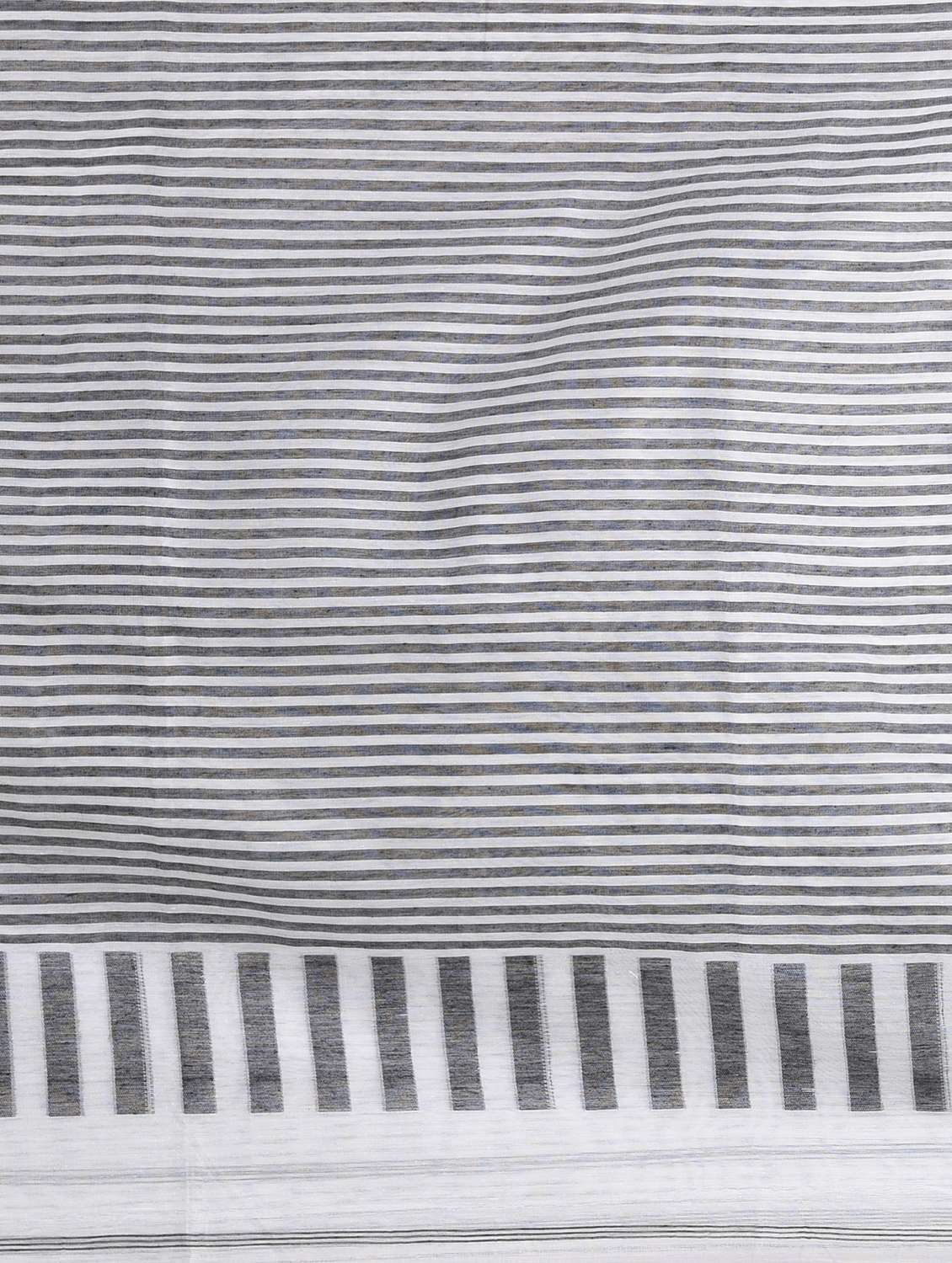 women striped handloom saree with blouse - 22060826 -  Standard Image - 6