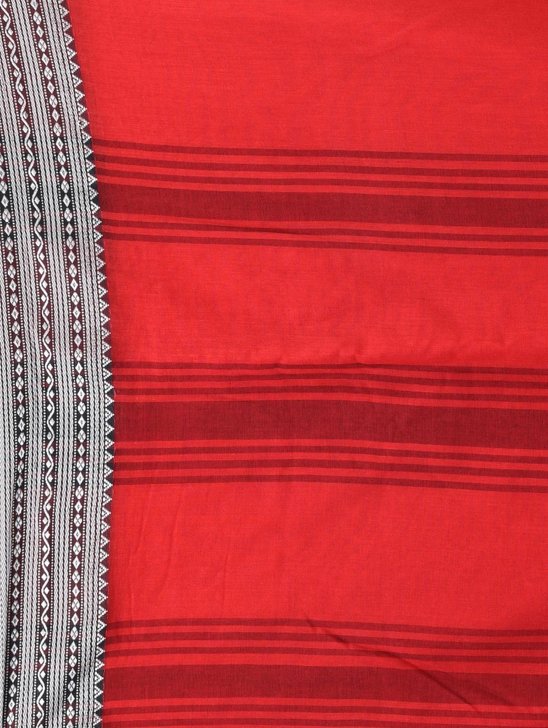 women solid with bordered handloom saree with blouse - 22060841 - Standard Image - 6