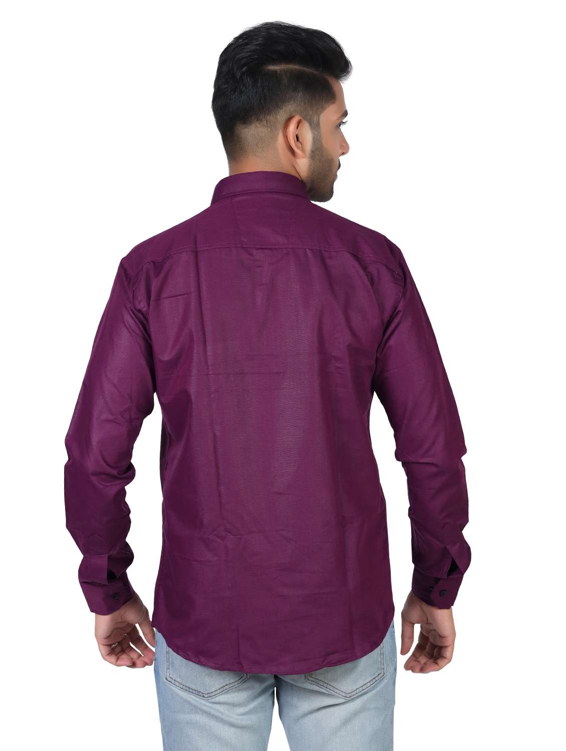 men solid collared long sleeve regular fit shirt - 22060964 -  Standard Image - 1