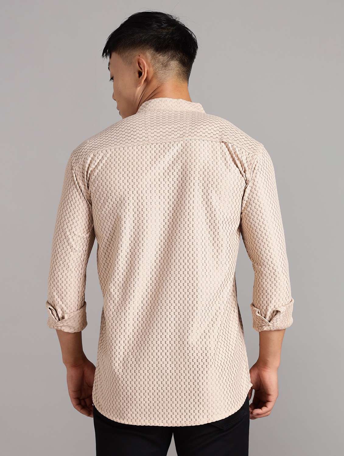 men textured long sleeve regular fit shirt - 22061041 -  Standard Image - 1