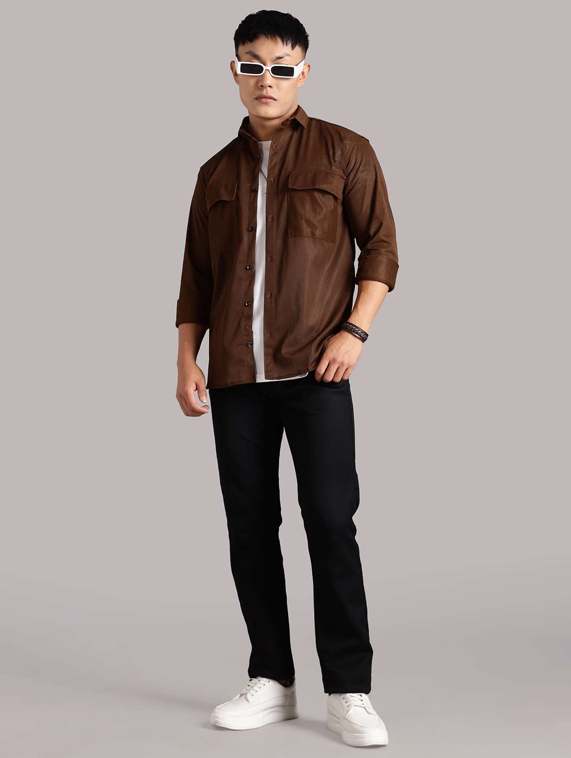 men solid collared long sleeve regular fit shirt - 22061048 -  Standard Image - 4