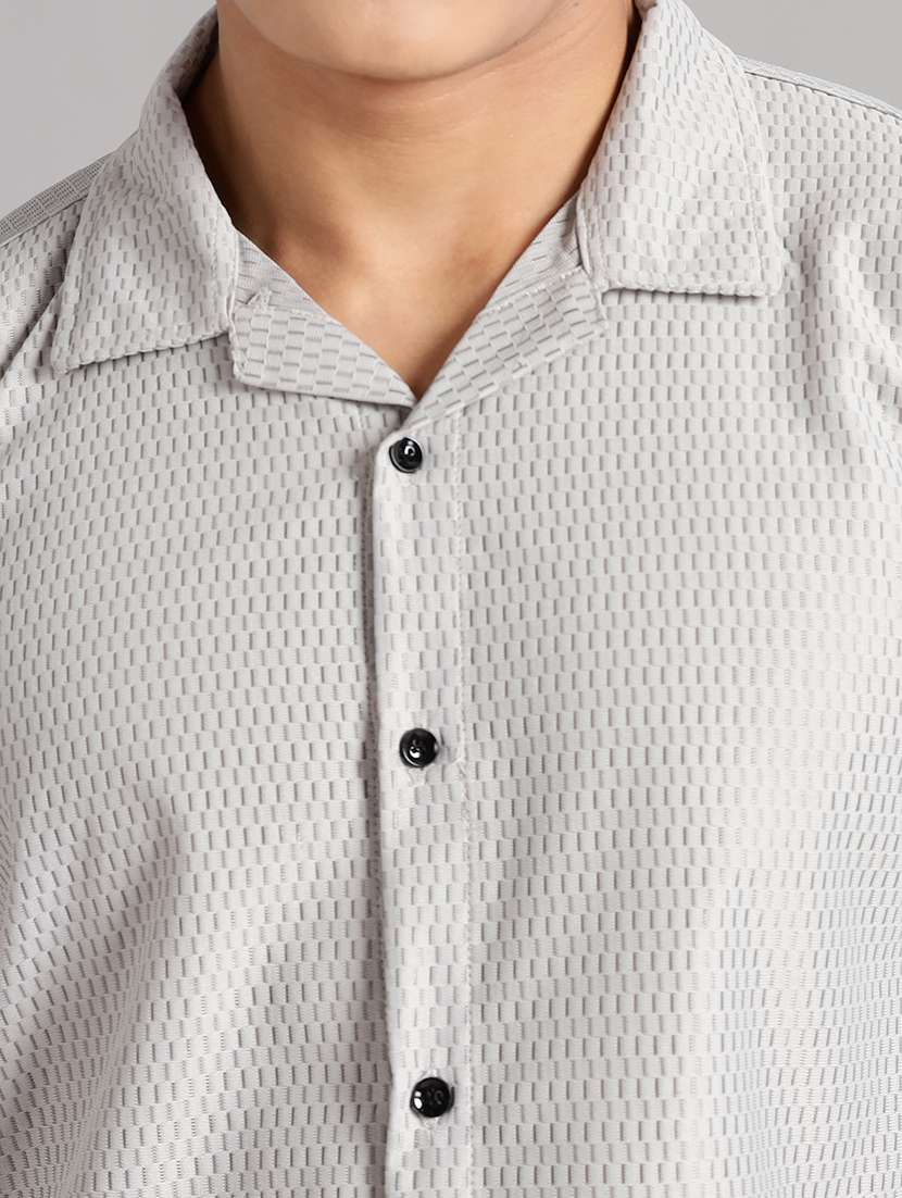 men textured long sleeve regular fit shirt - 22061050 -  Standard Image - 4