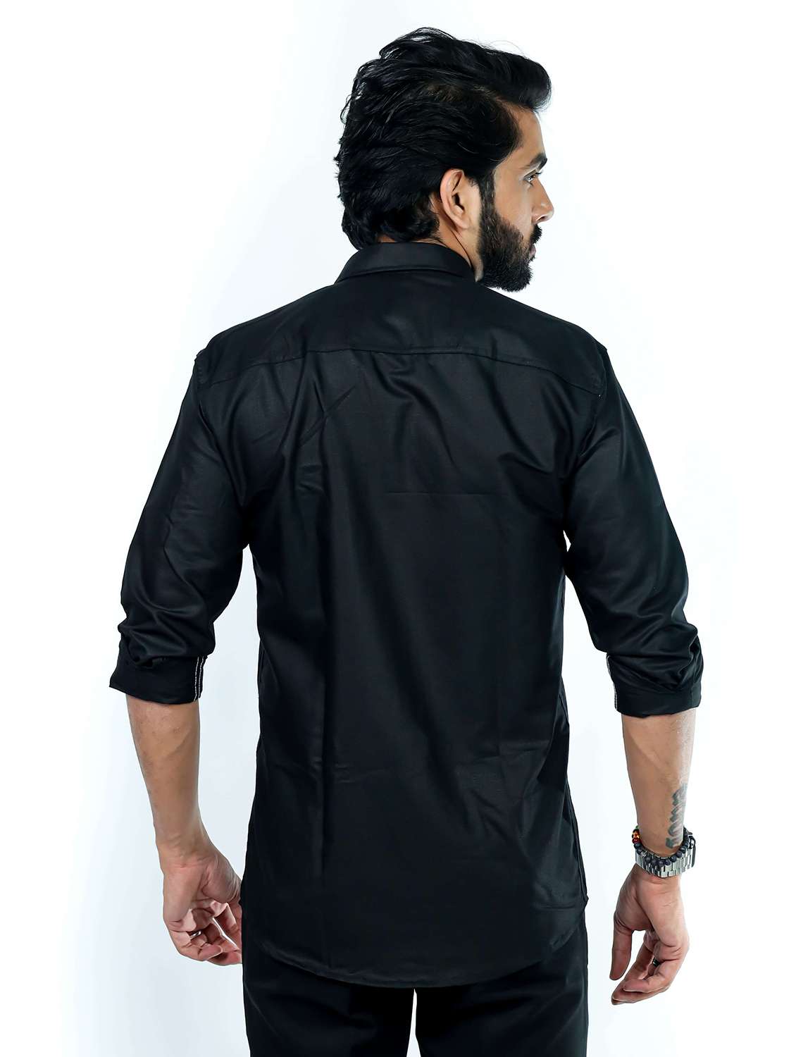 men solid collared long sleeve regular fit shirt - 22061058 - Standard Image - 4