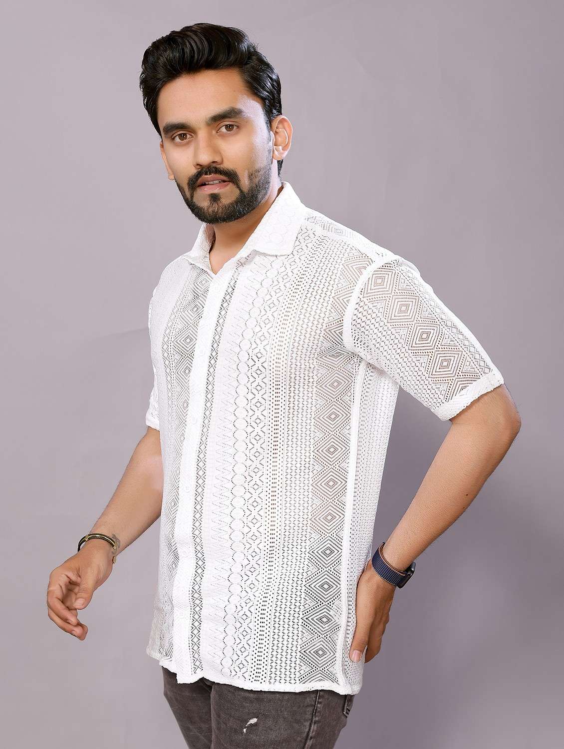 men self designed short sleeve regular fit t-shirt - 22061087 -  Standard Image - 1