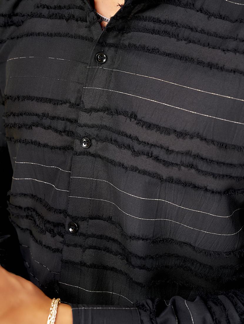 men striped collared long sleeve regular fit shirt - 22061134 - Standard Image - 4