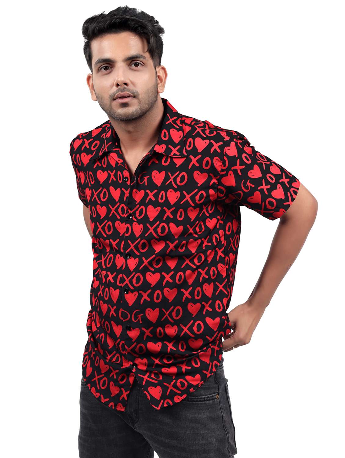 men printed short sleeve regular fit shirt - 22061182 - Standard Image - 1