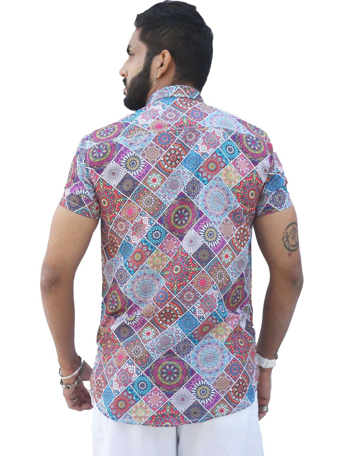 men printed short sleeve regular fit shirt - 22061221 -  Standard Image - 1