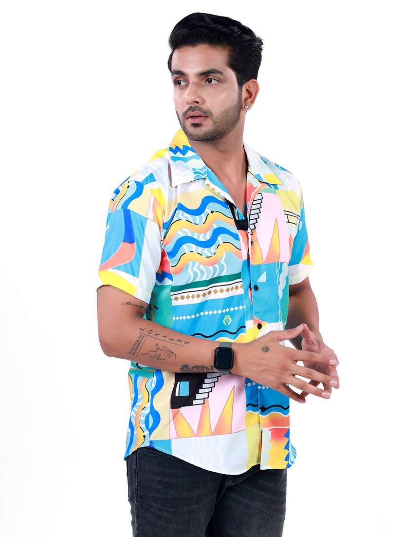 men printed short sleeve regular fit shirt - 22061248 -  Standard Image - 1