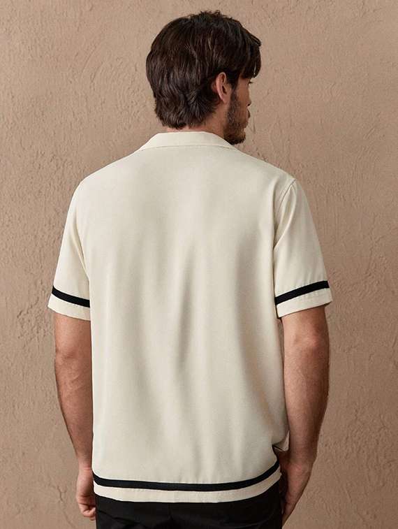 men solid short sleeve loose fit shirt - 22061258 - Standard Image - 1