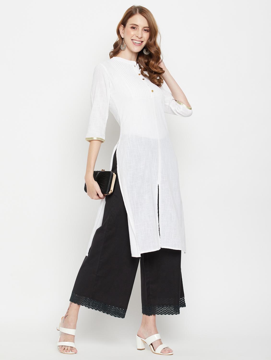 women solid mid rise flared palazzo - 22061335 - Standard Image - 4
