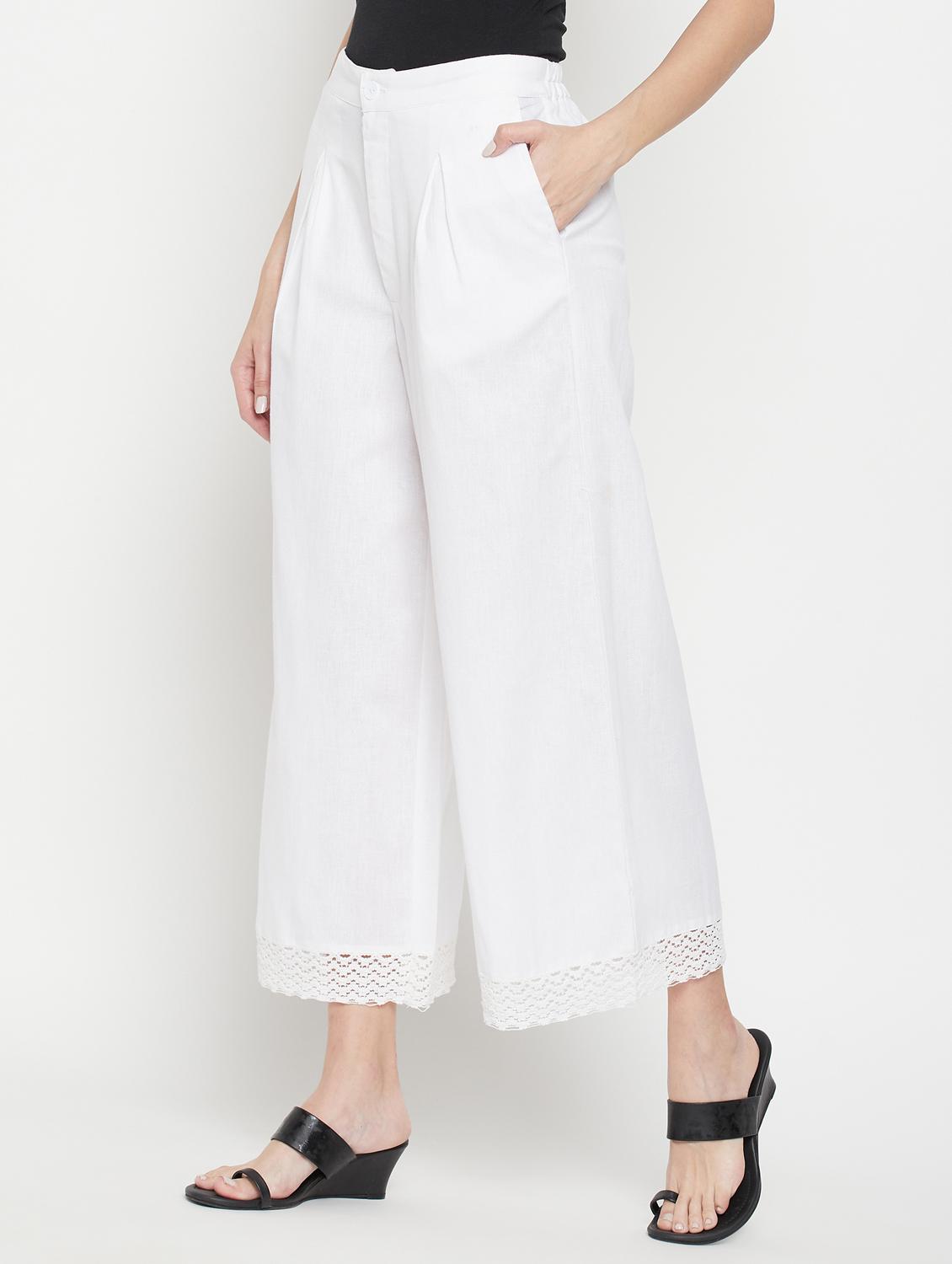women solid mid rise flared palazzo - 22061336 - Standard Image - 1