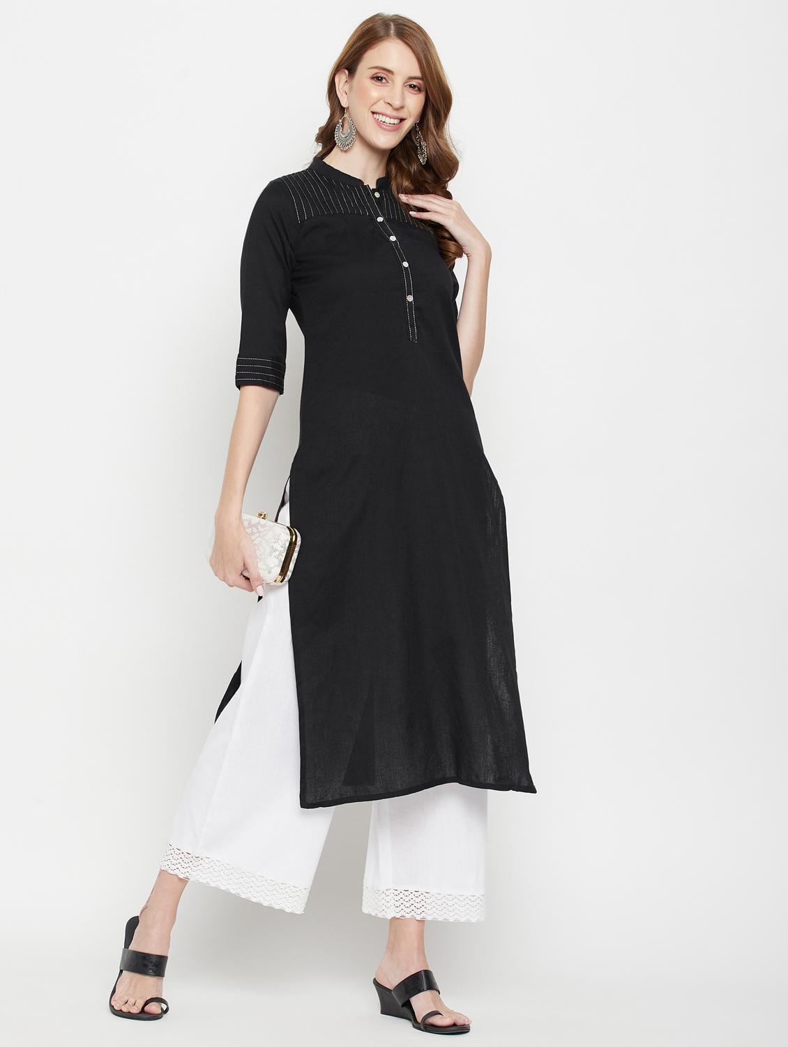 women solid mid rise flared palazzo - 22061336 - Standard Image - 4