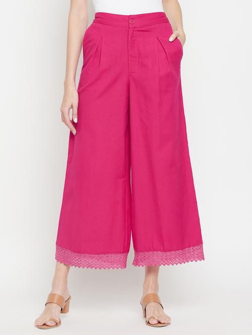 women solid mid rise flared palazzo - 22061337 - Standard Image - 0