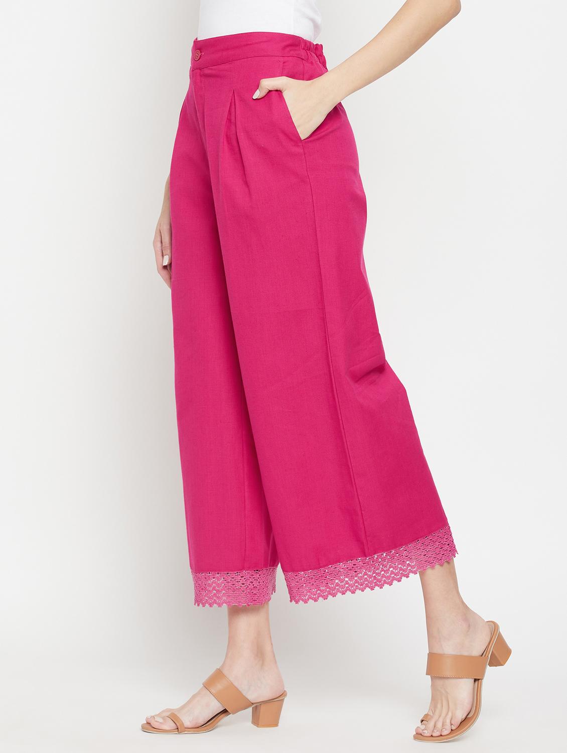 women solid mid rise flared palazzo - 22061337 - Standard Image - 1