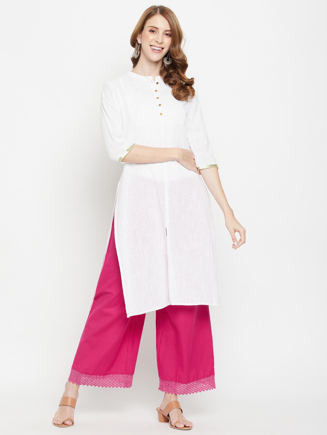 women solid mid rise flared palazzo - 22061337 - Standard Image - 4