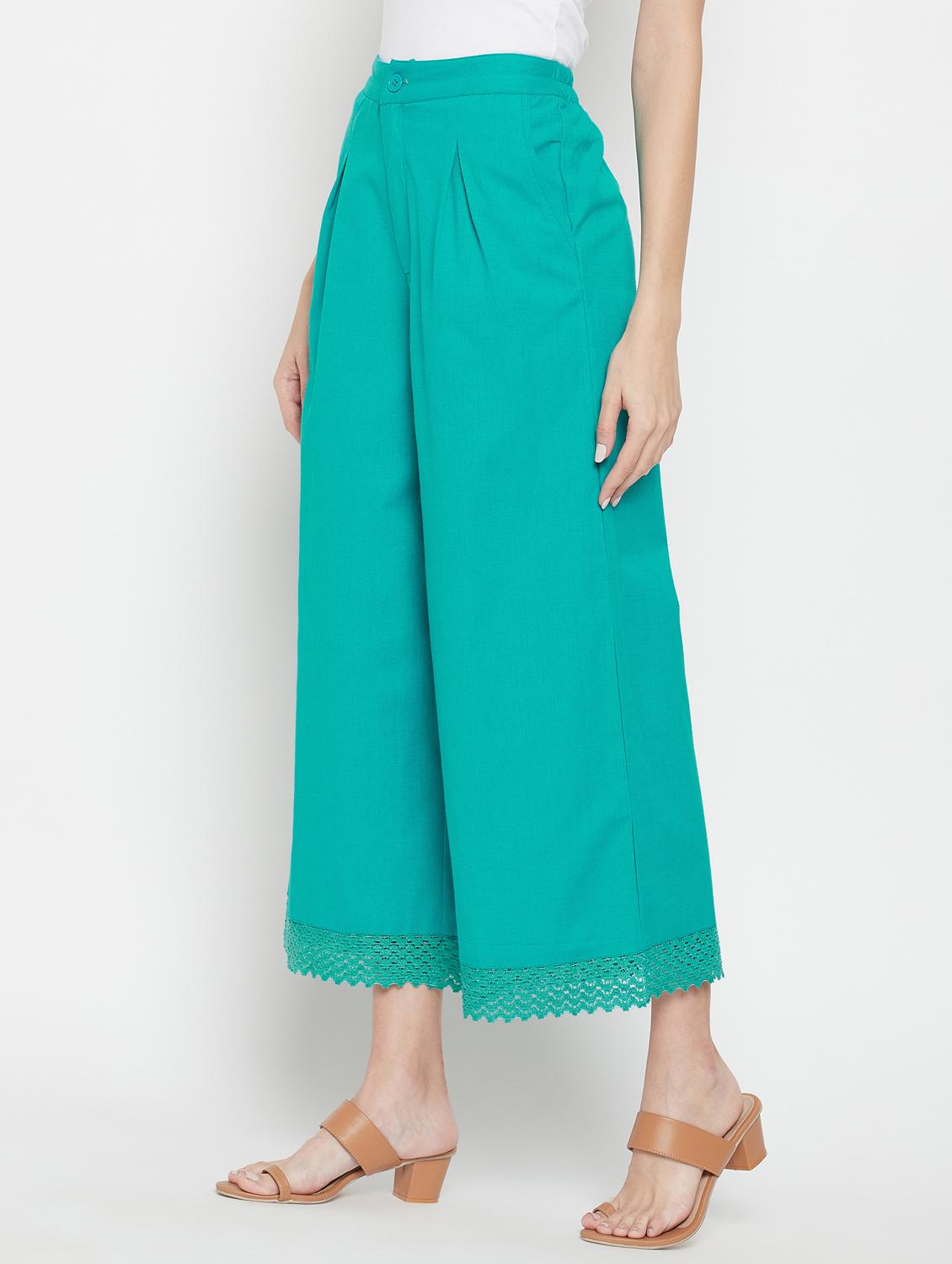 women solid mid rise flared palazzo - 22061338 - Standard Image - 1