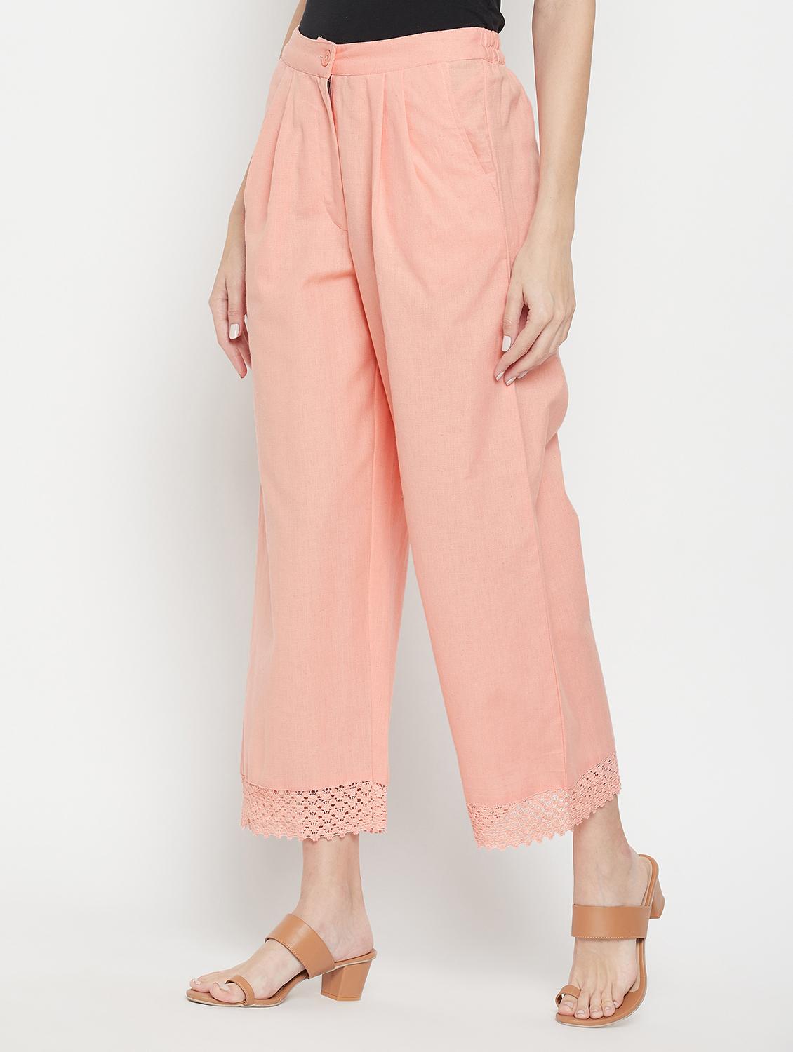 women solid mid rise straight palazzo - 22061341 - Standard Image - 1