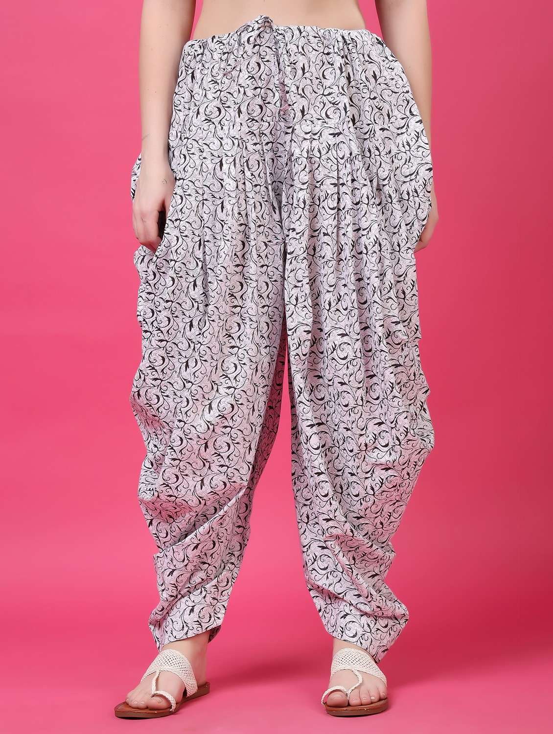 women printed mid rise patiyala salwar