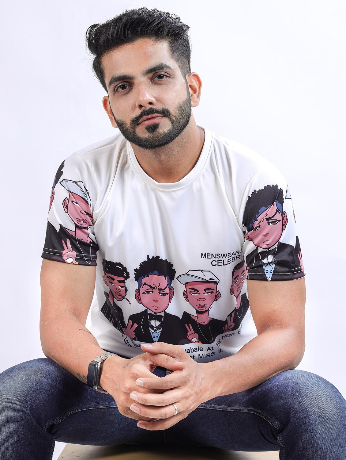men printed short sleeve regular fit t-shirt - 22061420 - Standard Image - 1