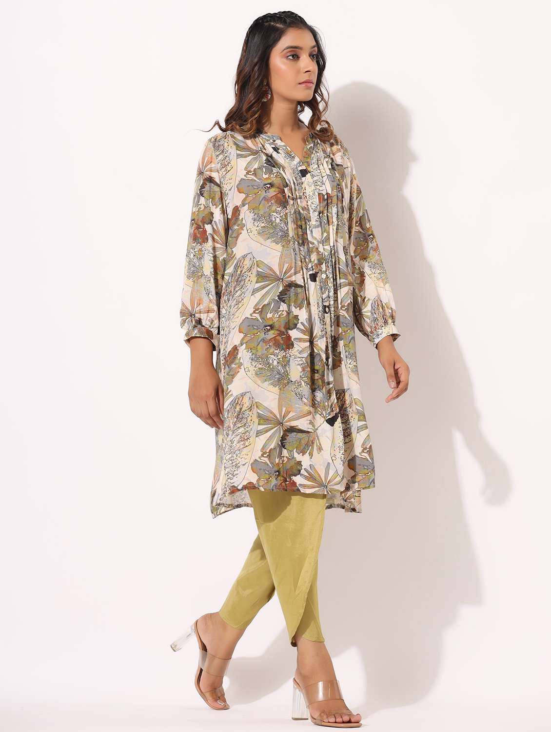 women floral printed long sleeve dhoti kurta set - 22061509 -  Standard Image - 1