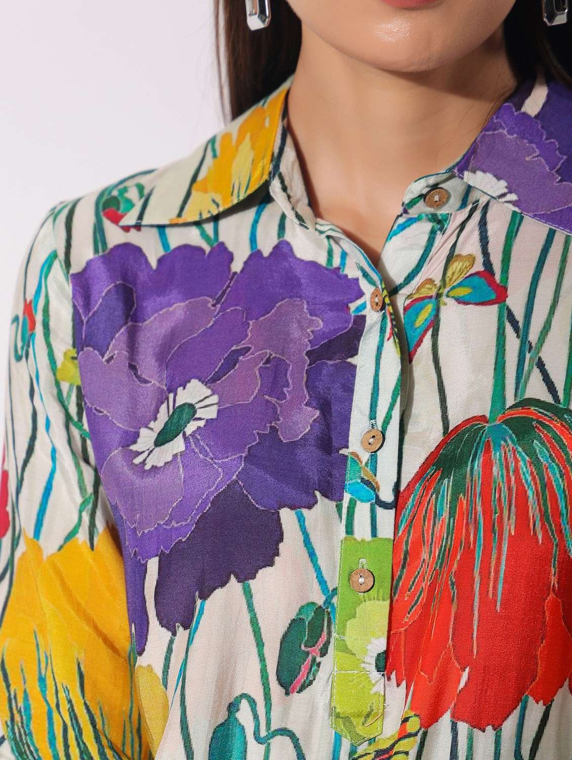women floral printed three quarter sleeve kurta salwar set - 22061516 - Standard Image - 4