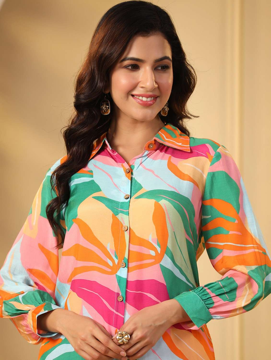 women printed long sleeve dhoti kurta set - 22061518 - Standard Image - 4