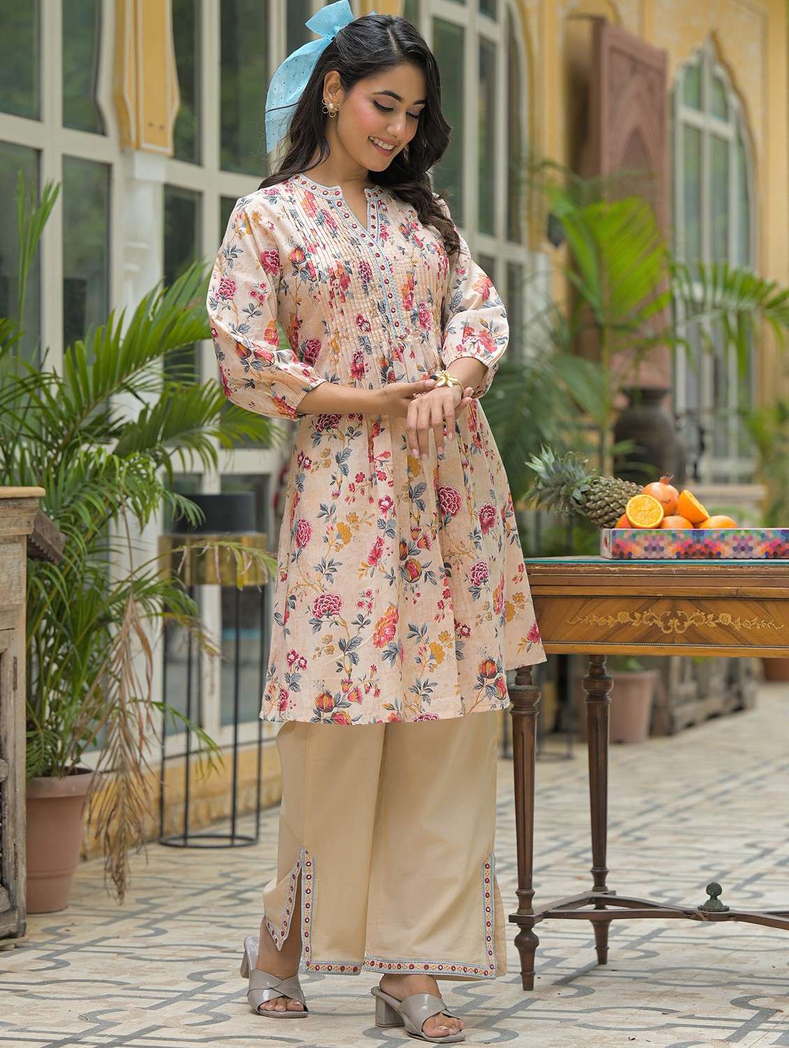 beige cotton coord set - 22061533 - Standard Image - 1