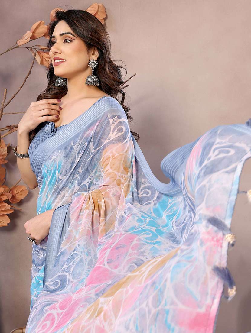 women printed casual wear saree with blouse - 22061608 - Standard Image - 4