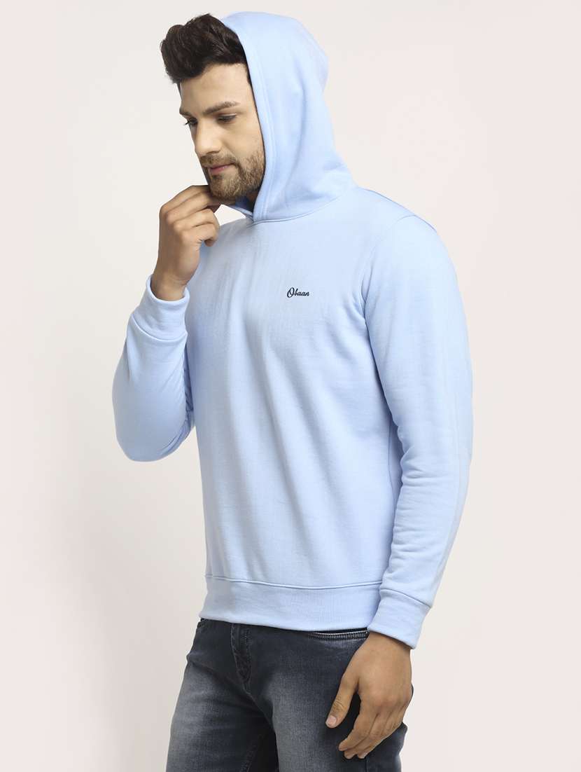 men solid long sleeve regular fit hooded sweatshirt - 22061672 -  Standard Image - 1