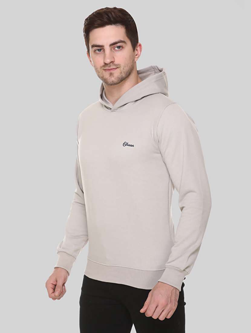 men solid long sleeve regular fit hooded sweatshirt - 22061677 -  Standard Image - 1