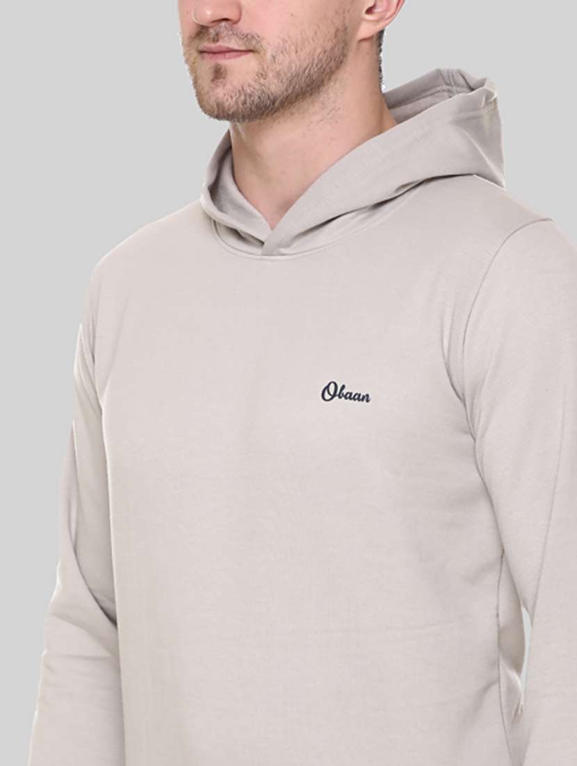 men solid long sleeve regular fit hooded sweatshirt - 22061677 -  Standard Image - 4