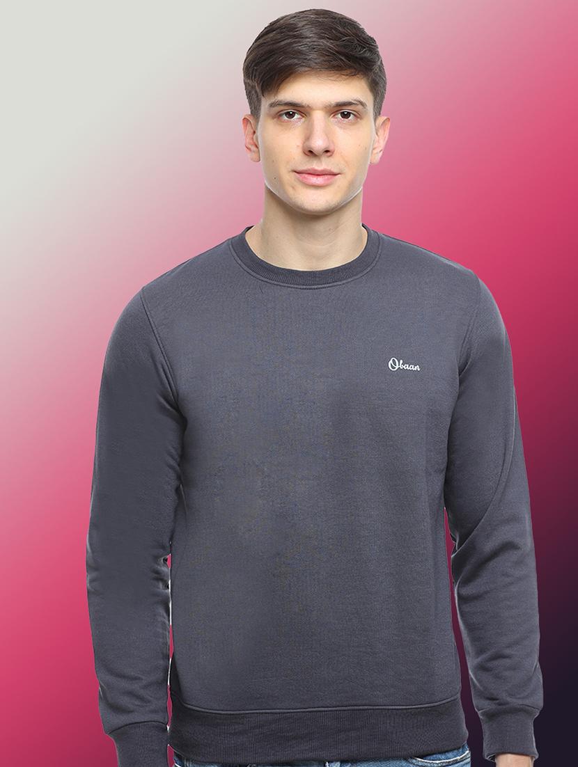 men solid long sleeve regular fit sweatshirt - 22061679 - Zoom Image - 0