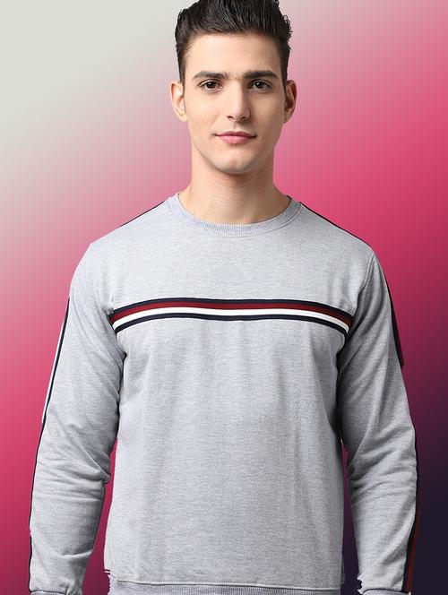 men striped long sleeve regular fit sweatshirt - 22061681 - Standard Image - 0