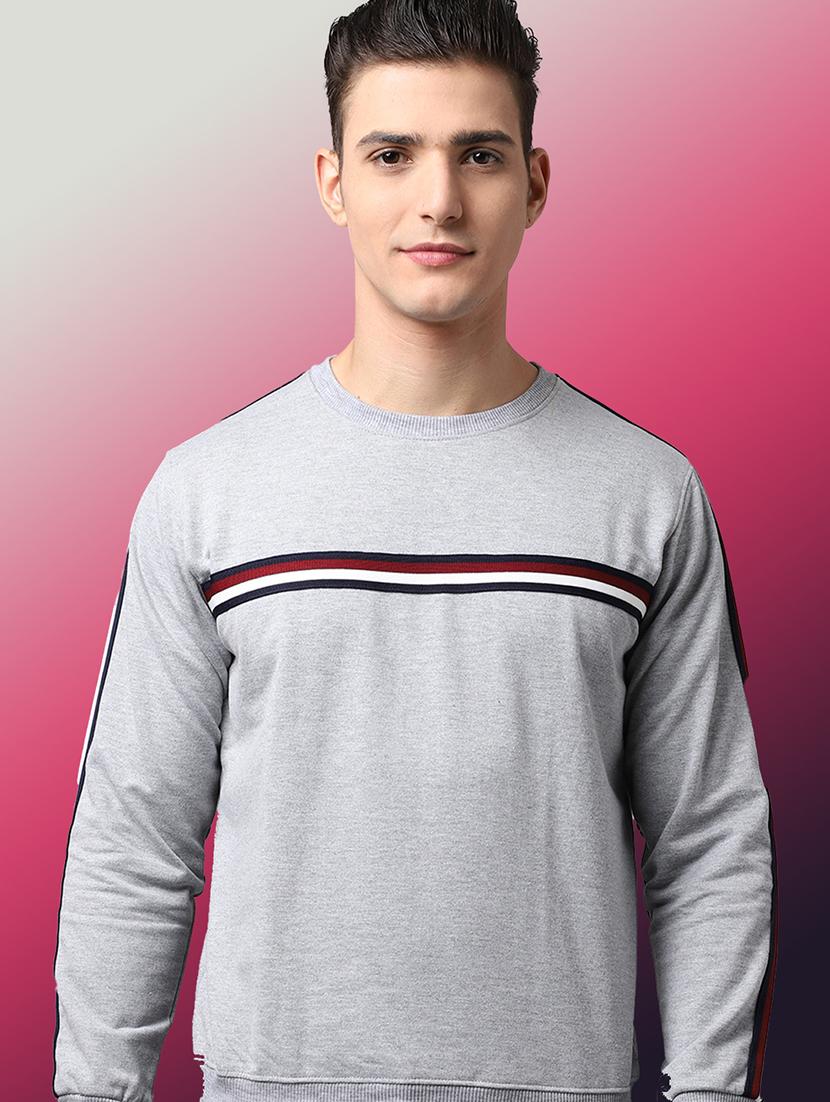 men striped long sleeve regular fit sweatshirt - 22061681 - Zoom Image - 0
