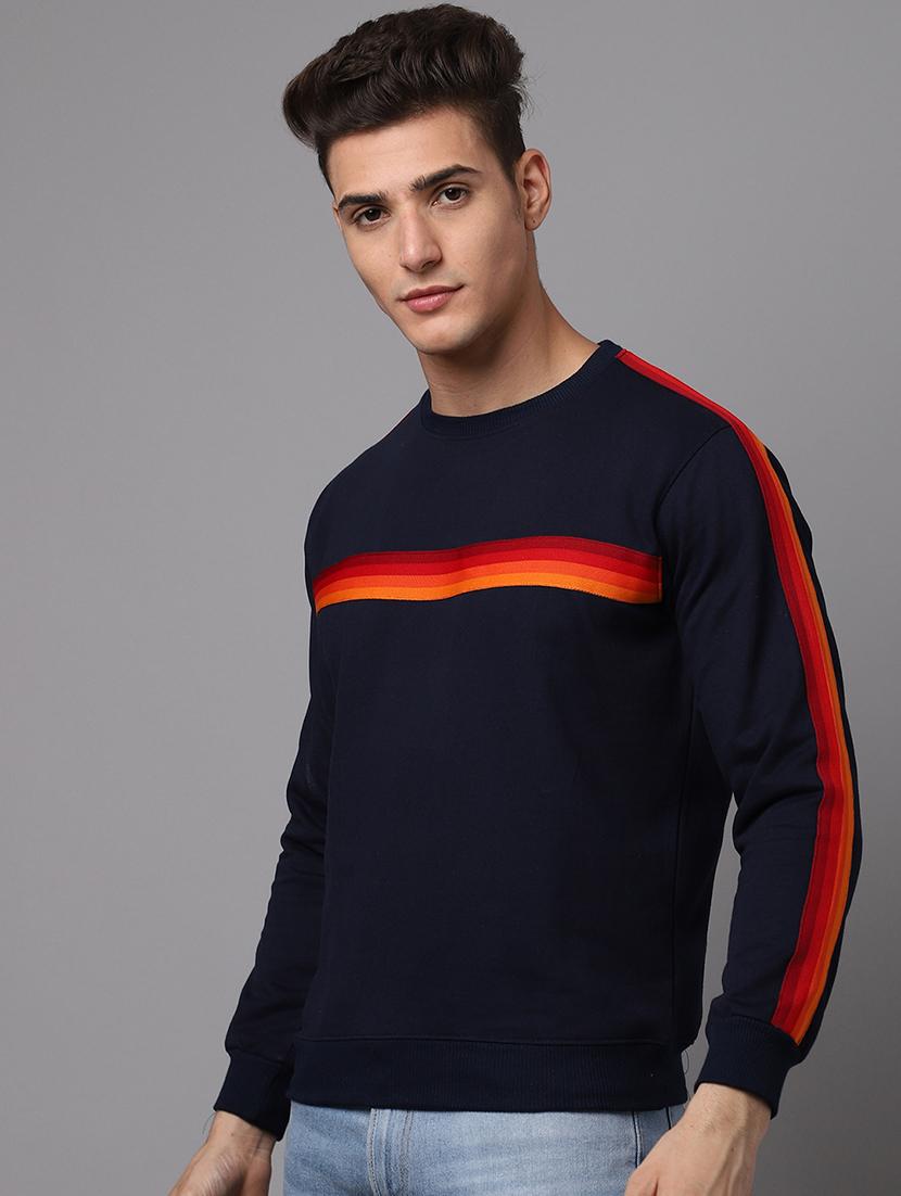 men striped long sleeve regular fit sweatshirt - 22061684 - Standard Image - 1