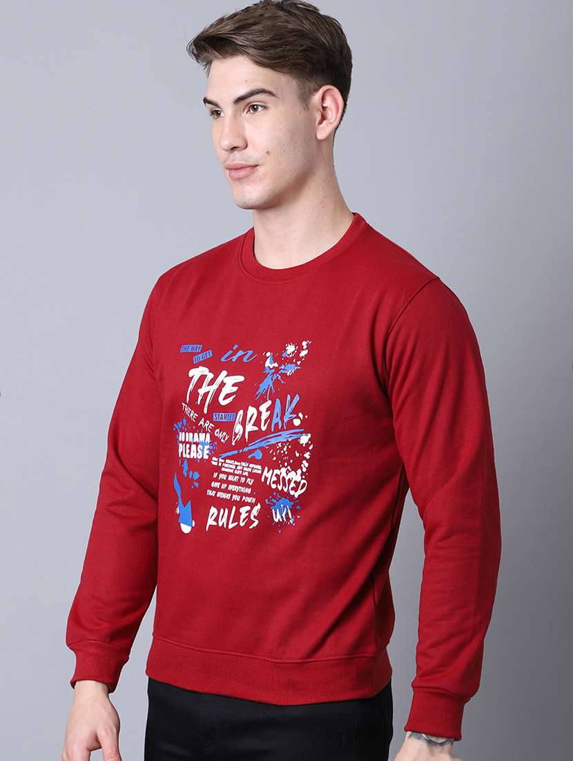 men tyographic long sleeve regular fit sweatshirt - 22061692 -  Standard Image - 1