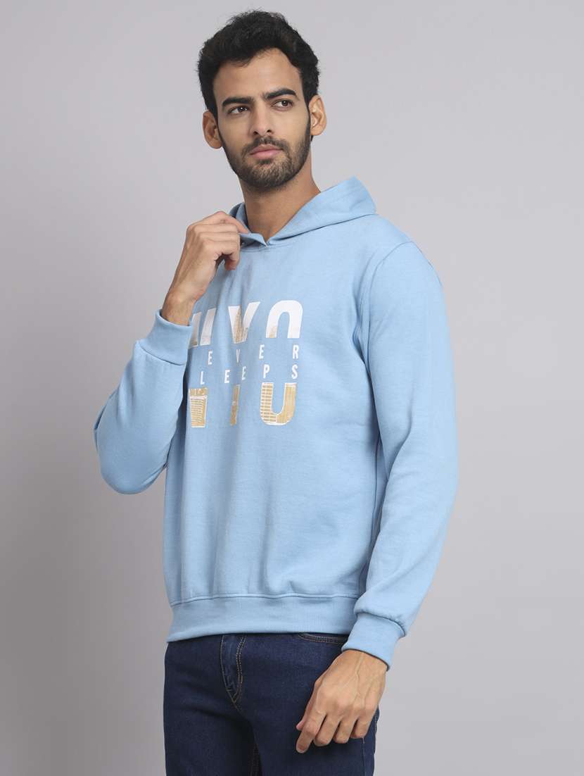 men printed long sleeve hooded sweatshirt - 22061695 - Standard Image - 1