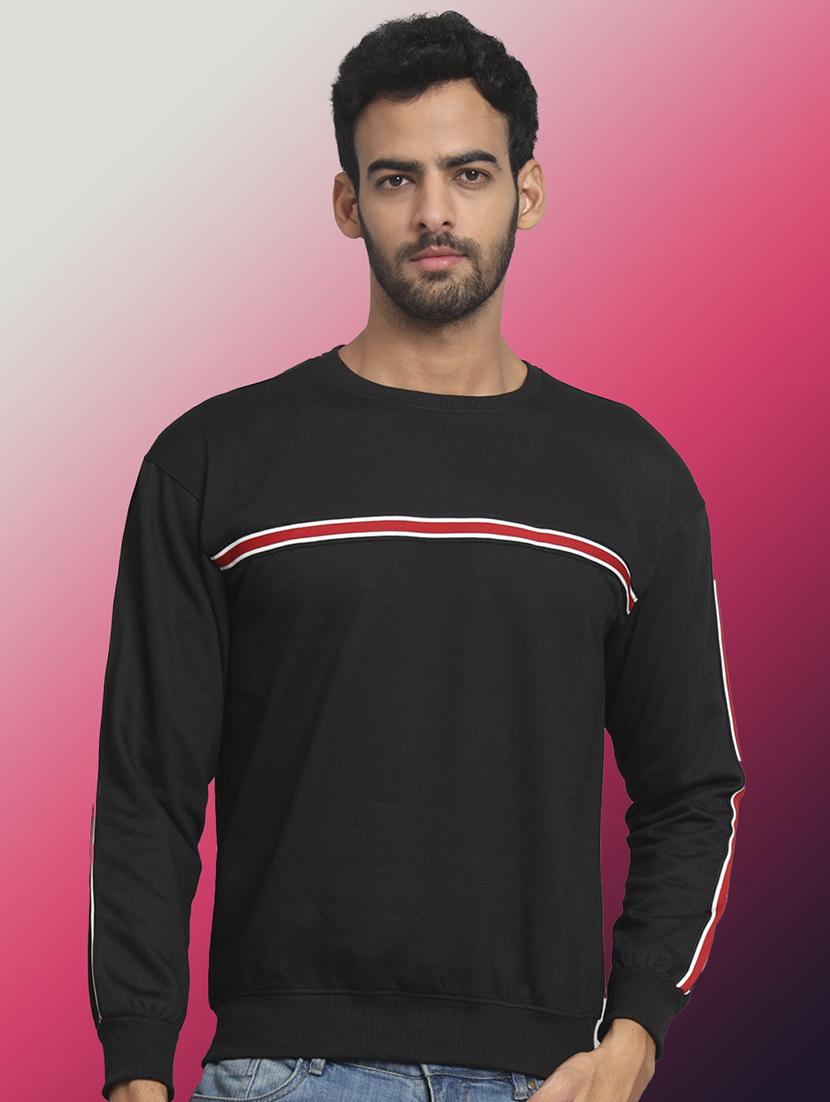 men striped long sleeve regular fit sweatshirt - 22061711 - Zoom Image - 0