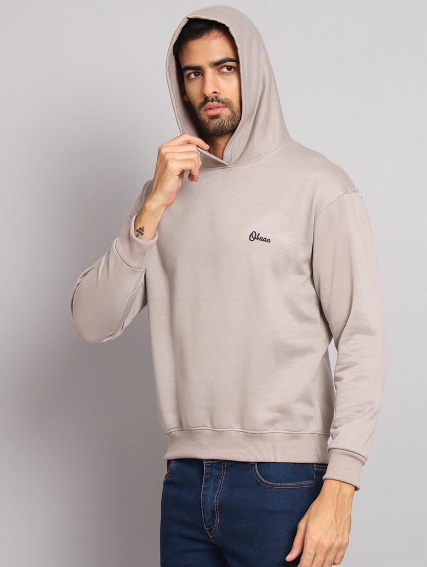 men solid long sleeve hooded sweatshirt - 22061717 -  Standard Image - 1