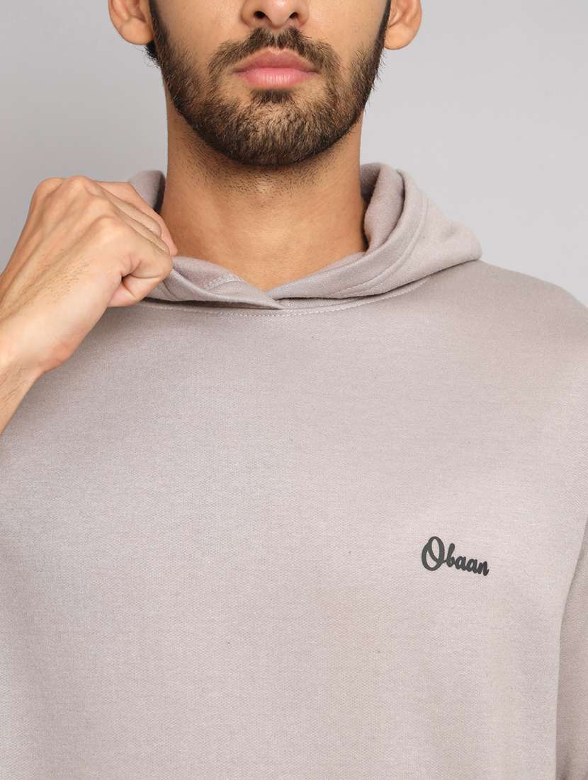 men solid long sleeve hooded sweatshirt - 22061717 - Standard Image - 4