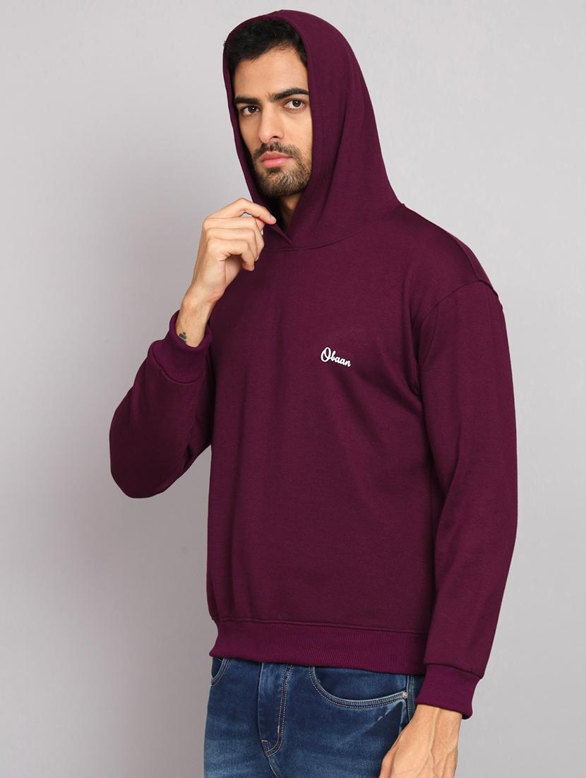 men solid long sleeve hooded sweatshirt - 22061725 - Standard Image - 1
