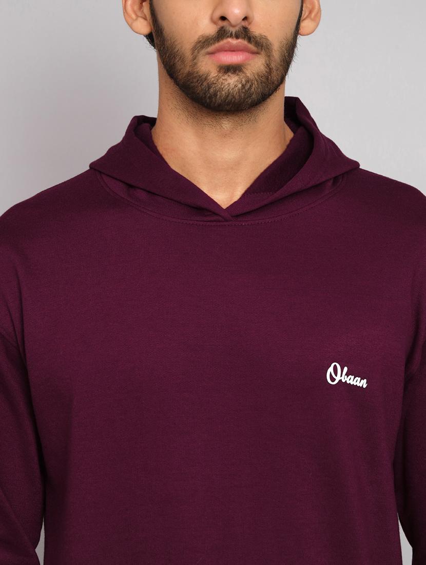 men solid long sleeve hooded sweatshirt - 22061725 - Standard Image - 4