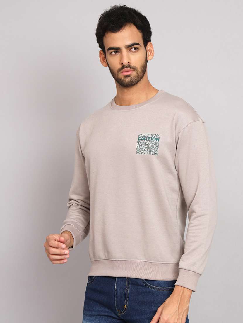 men printed long sleeve regular fit sweatshirt - 22061729 -  Standard Image - 1