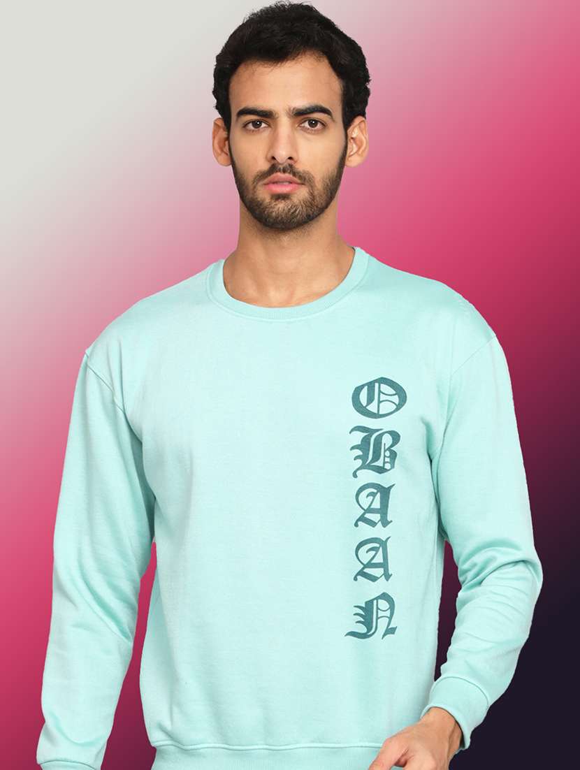 men printed long sleeve regular fit sweatshirt