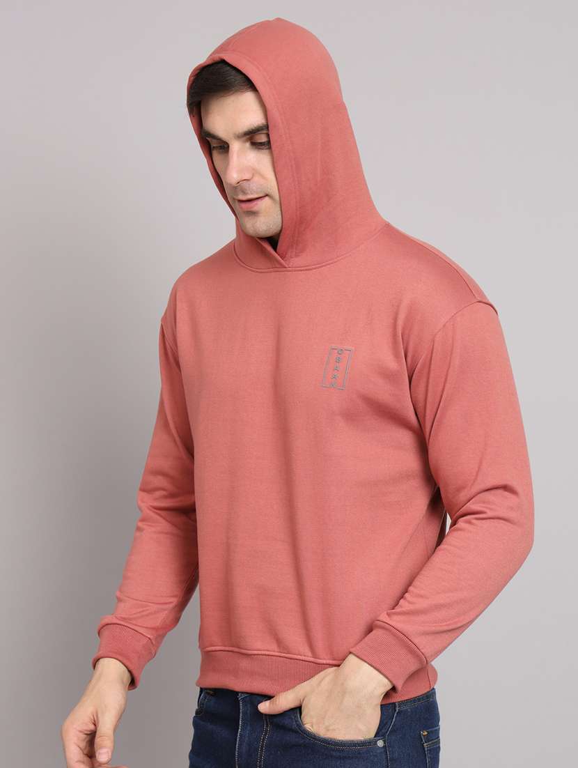 men solid long sleeve hooded sweatshirt - 22061736 -  Standard Image - 1