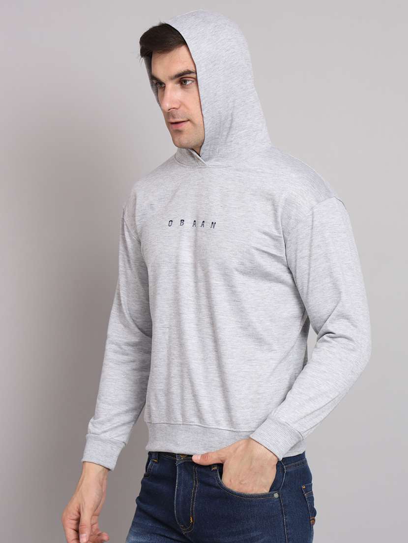 men solid long sleeve hooded sweatshirt - 22061737 -  Standard Image - 1